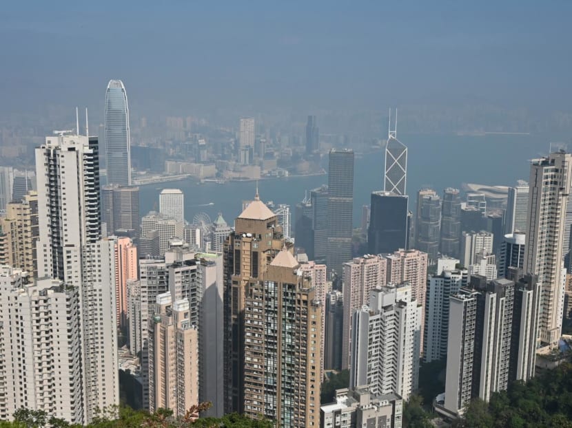 A view of the Hong Kong skyline on Dec 29, 2021.