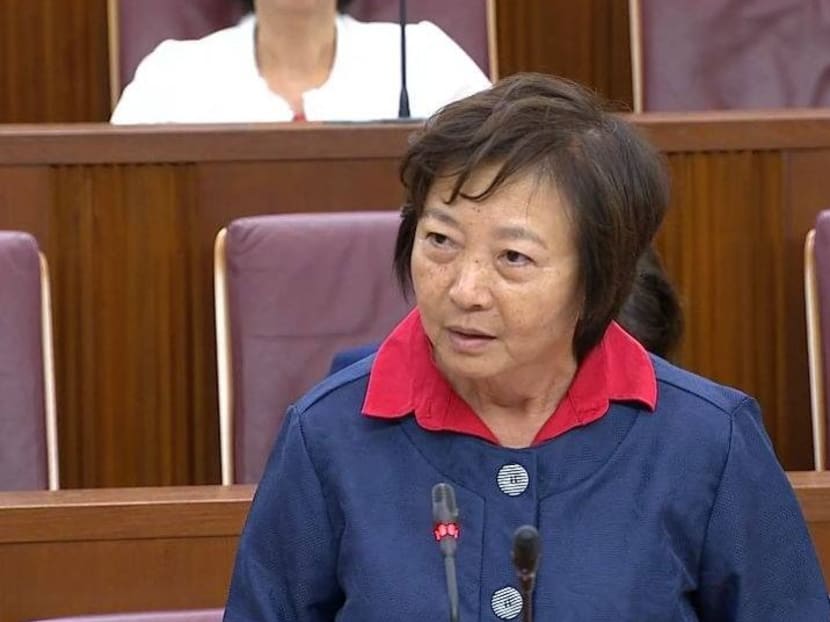 Member of Parliament Lee Bee Wah in Parliament on Tuesday. In her speech on the National Parks Board (Amendment) Bill, Ms Lee pointed out what she said were problems that some cat feeders were causing in her Nee Soon South ward.
