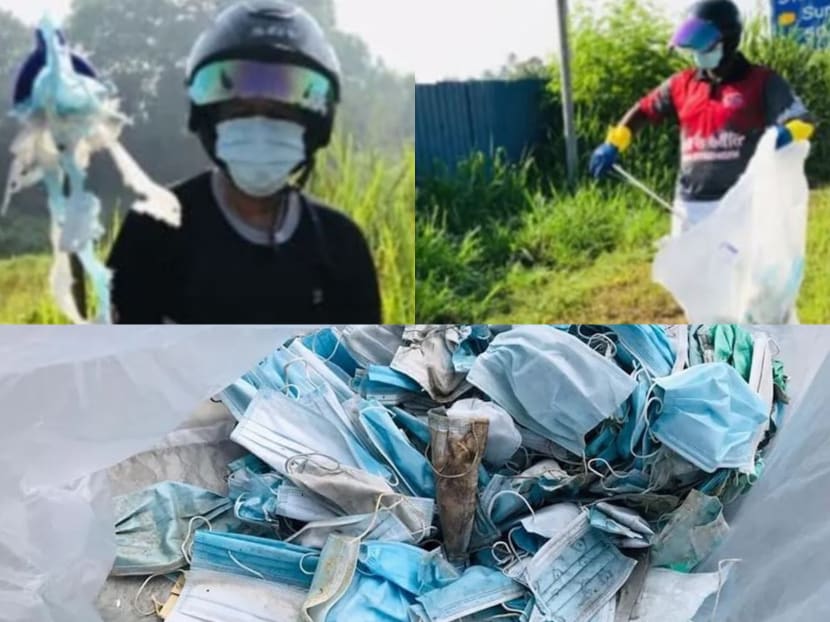 Penang siblings Vasugi Ramasamy and Suriya Kuppusamy were concerned about used face masks littered around their neighbourhood. As a result, the duo started an initiative to collect face masks littered about, armed with their own appropriate “work gear” in face masks, gloves, and plastic bags.