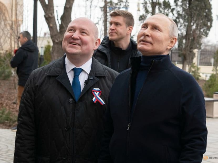 Putin visits Crimea on anniversary of its annexation from Ukraine Putin visits Crimea on anniversary of its annexation from Ukraine