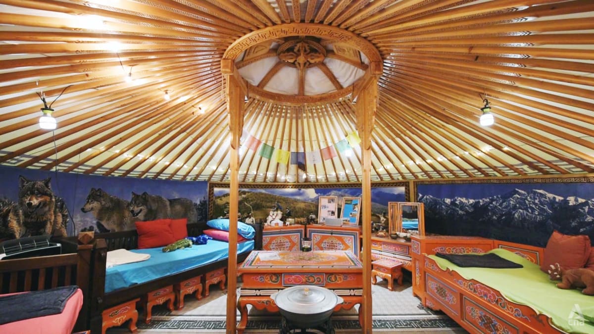 Inside a on sale mongolian yurt
