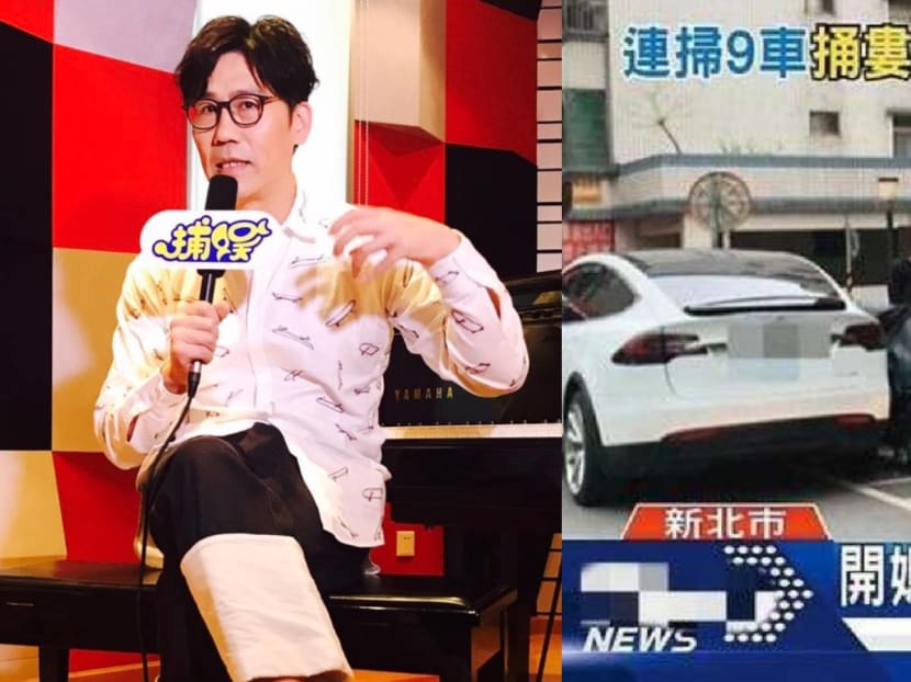 Taiwanese Singer Luo Shifeng’s 19-Year-Old Son Knocked Down 9 Motorbikes While Driving His Mum’s Tesla