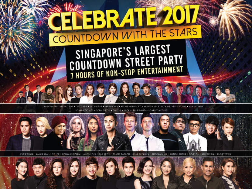 Party with the stars at this year’s countdown to 2017 at Suntec City