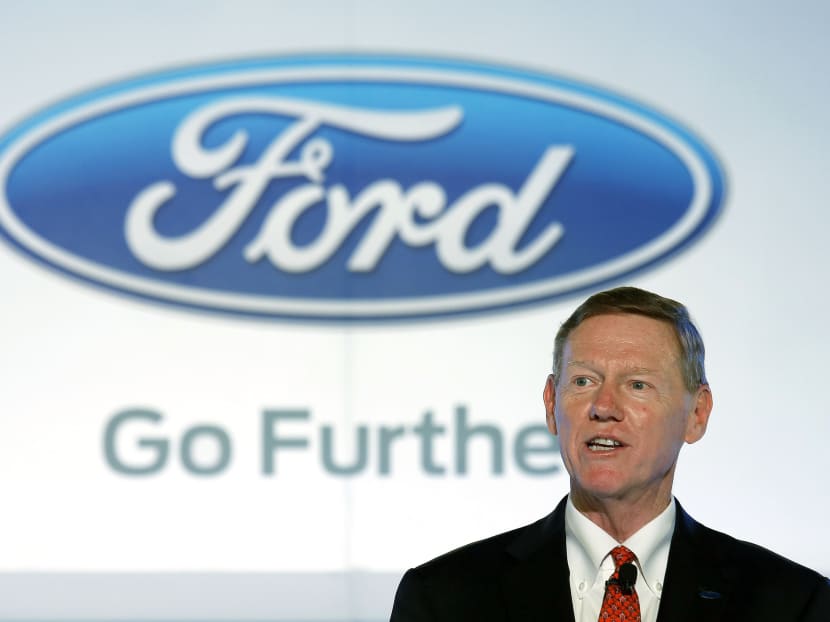 Alan Mulally, president and CEO of Ford Motor Company speaks during a news conference in Hong Kong on Jan 7, 2014. Photo: AP