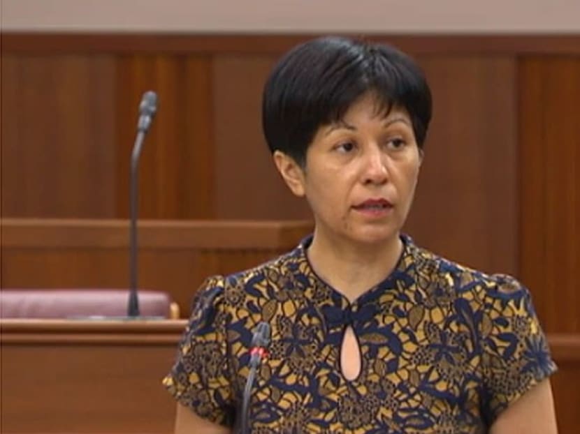 Senior Minister of State for Education and Law Indranee Rajah in Parliament. Photo: Channel NewsAsia