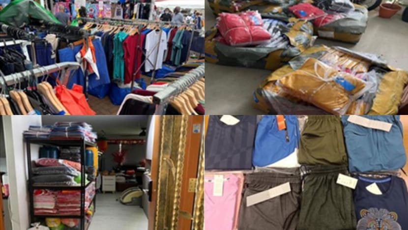 Counterfeit goods worth S$62,000 seized from Clementi street market, Ang Mo Kio residence