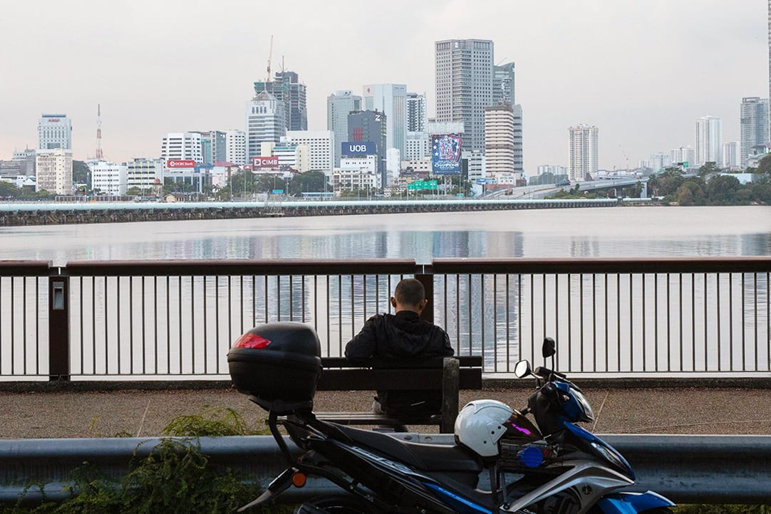 A view of Johor Baru, Malaysia from Woodlands Waterfront Park in August 2021. A view of Johor Baru, Malaysia from Woodlands Waterfront Park in August 2021.