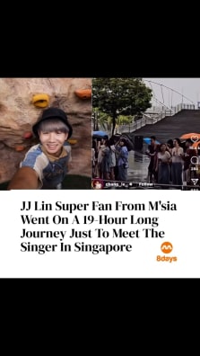 以前的好时光。 要阅读完整的故事，请单击我们简介中的链接。  https://www.8days.sg/entertainment/local/jj-lin-super-fan-19-hour-long-journey-meet-singer-singapore-823386 📷：chang_le_/Instagram