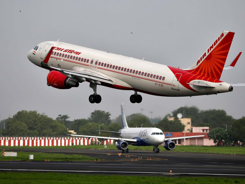 An Air India aircraft taking off at the Sardar Vallabhbhai Patel International Airport in Ahmedabad, India. The airline is now serving only vegetarian meals on domestic flights. Photo: Reuters