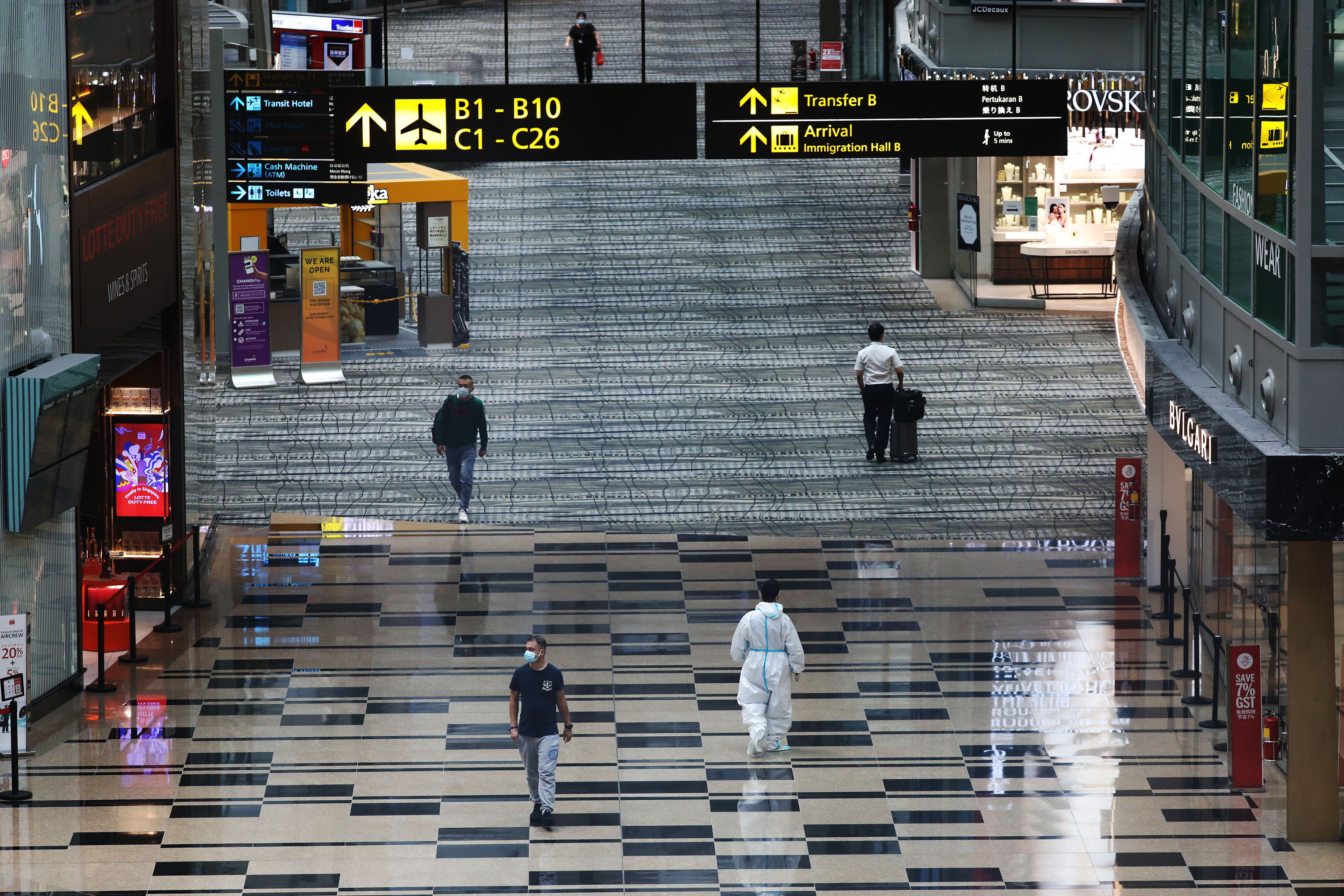 Generics of travellers at Changi Airport Terminal 3, Oct 19.
