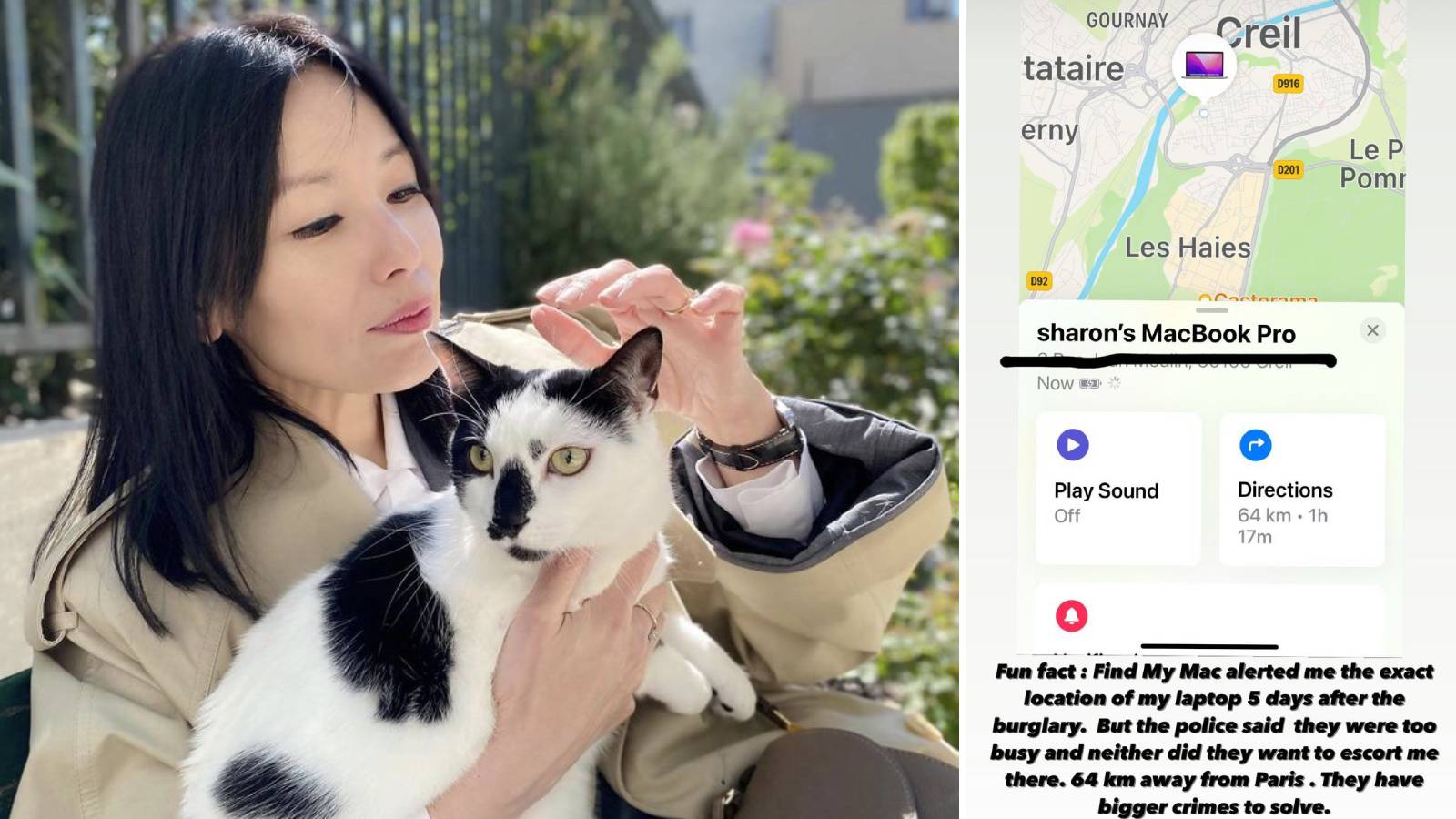 Sharon Au Located Her Stolen Laptop 5 Days After Paris Burglary; But French Police Were “Too Busy” To Help Sharon Au Located Her Stolen Laptop 5 Days After Paris Burglary; But French Police Were “Too Busy” To Help