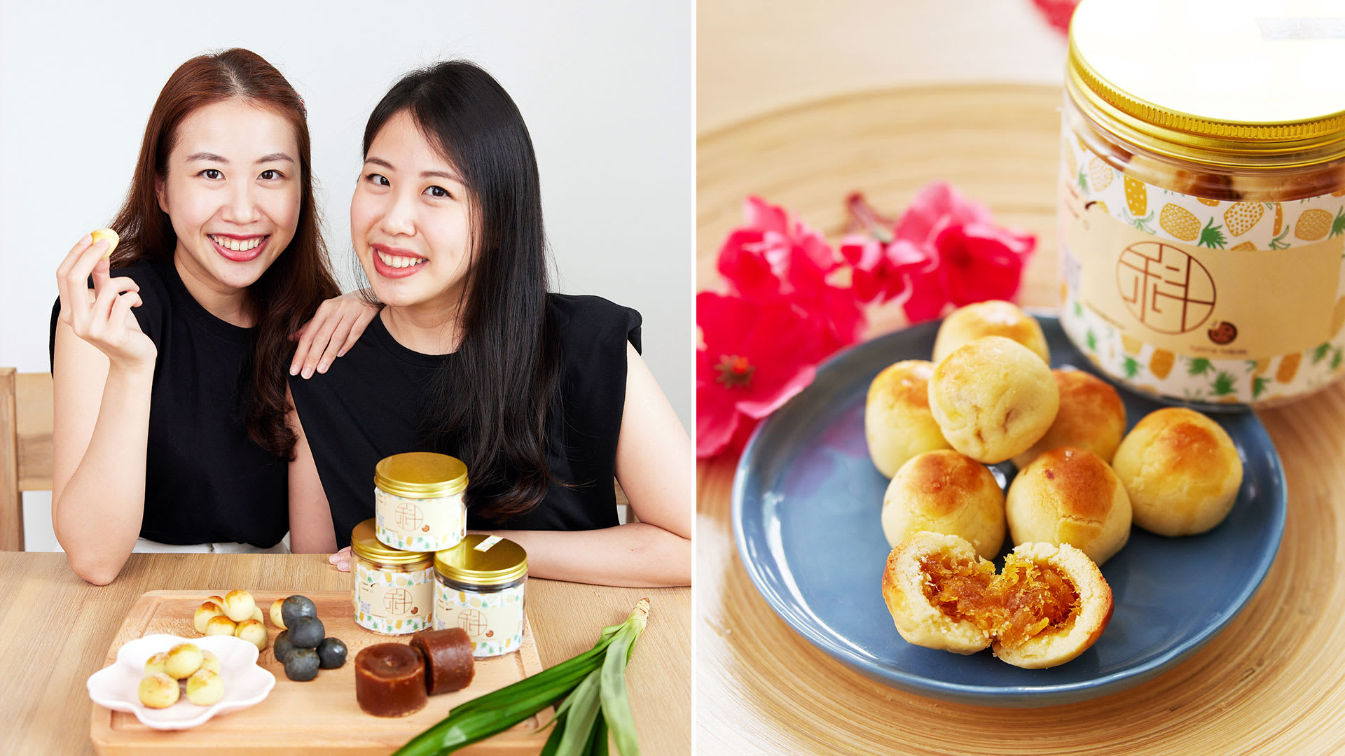 Identical Twin Sisters Sell CNY Charcoal Pineapple & Kueh Dadar Tarts From Home
