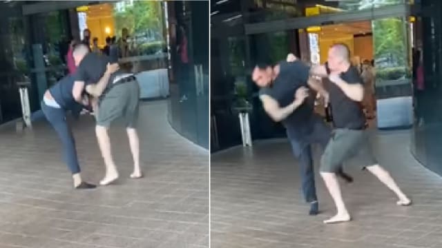 商场外打架 警方逮捕两男 