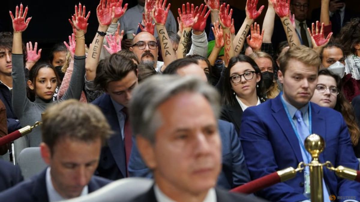 Ceasefire now Protesters interrupt US lawmakers hearing on Israel aid Ceasefire now Protesters interrupt US lawmakers hearing on Israel aid