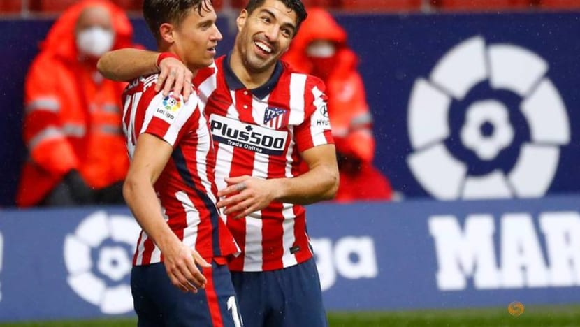 Suarez nets double as Atletico go clear at the top Suarez nets double as Atletico go clear at the top