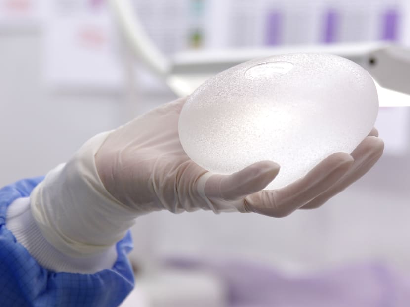 A silicone gel breast implant.
