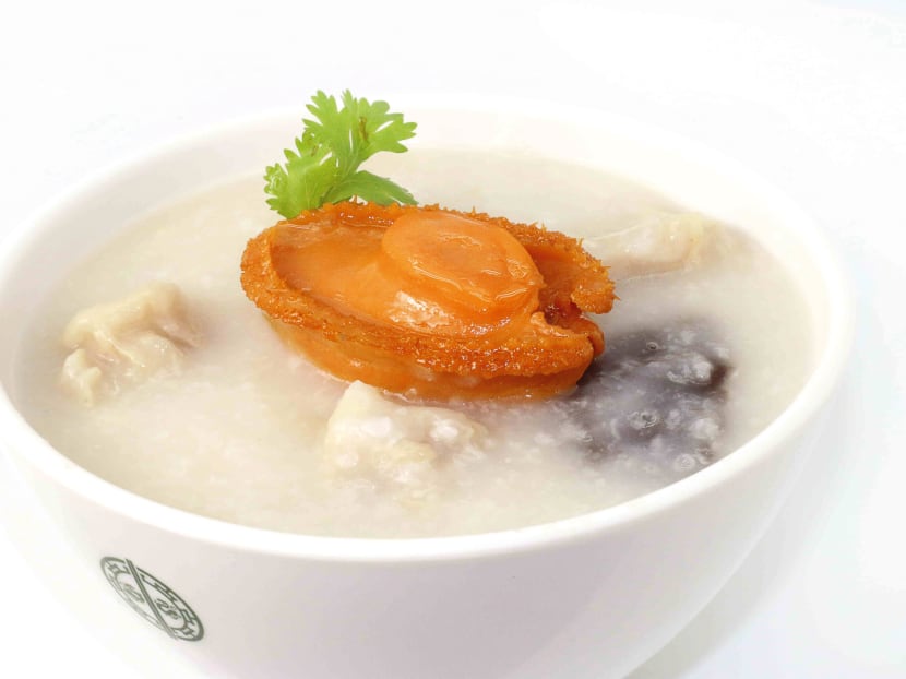 Tim Ho Wan’s abalone congee with chicken and mushroom.