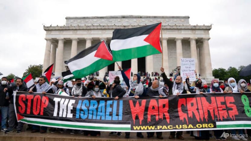 Pro-Palestinian rally in Washington seeks end to US aid to Israel Pro-Palestinian rally in Washington seeks end to US aid to Israel