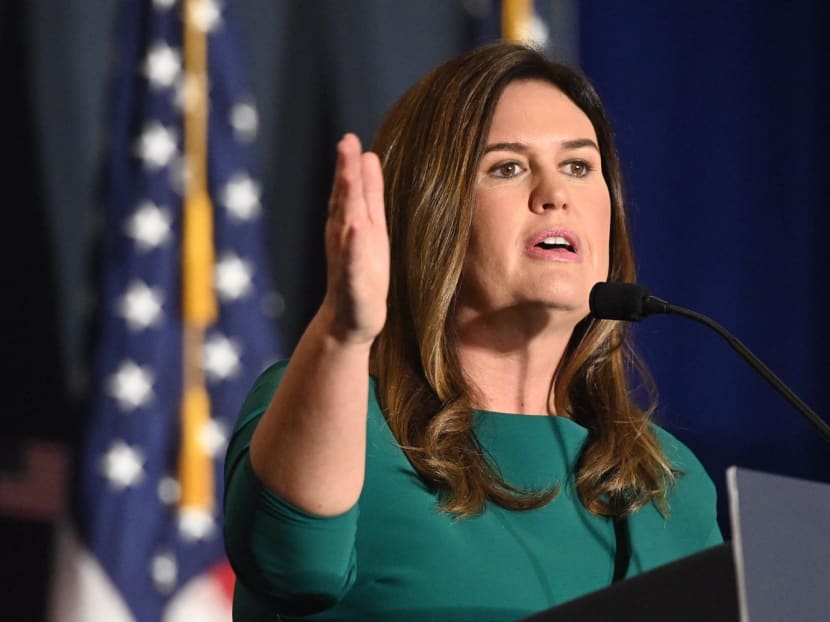 Former White House Press Secretary Sarah Huckabee Sanders speaks at the America First Policy Institute Agenda Summit in Washington, DC, on Jul 26, 2022.
