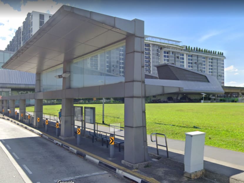 One of the two bus stops near Punggol MRT/LRT Station that have drawn criticism from commuters.