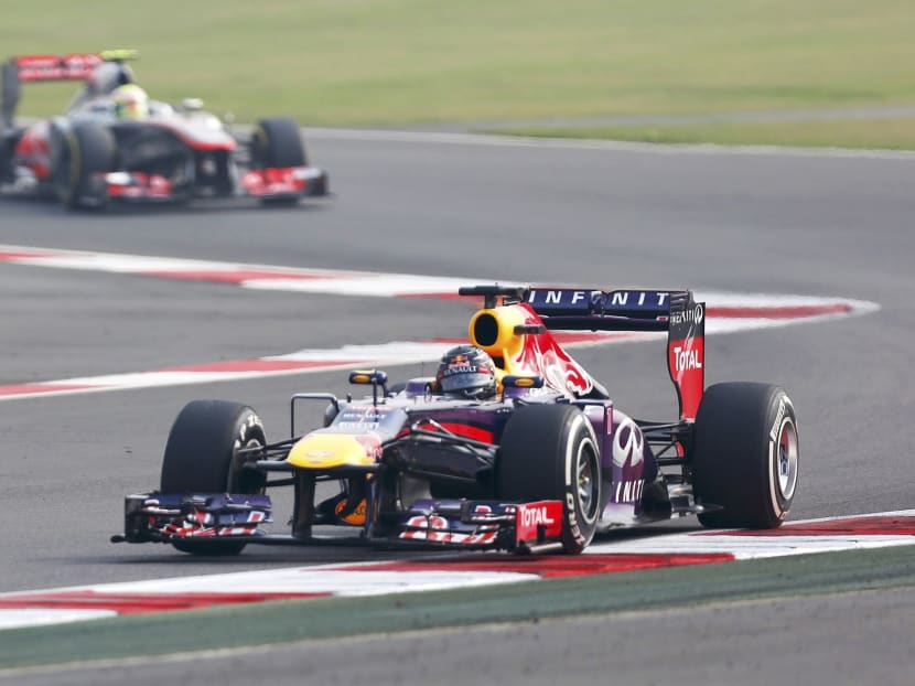 Red Bull driver Sebastian Vettel during the qualifying session of the Indian F1 Grand Prix. Photo: REUTERS