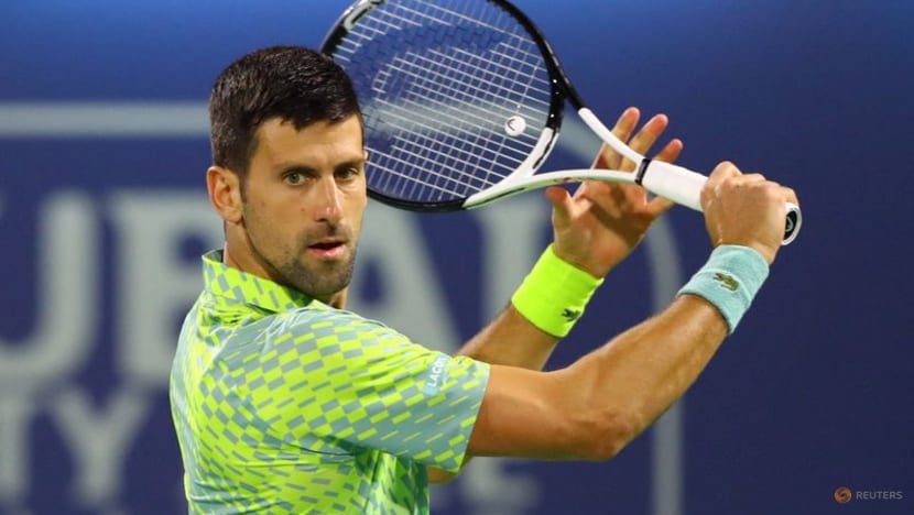 Dubai, United Arab Emirates. March 02, 2023, Dubai, United Arab Emirates.  March 02, 2023 Novak Djokovic of Serbia celebrates victory over Hubert  Hurkacz of Poland during their ATP 500 Dubai Duty Free