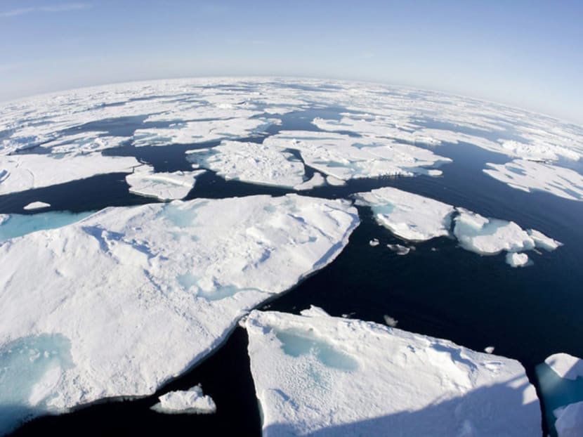 Ice floes in Baffin Bay above the Arctic Circle. Melting icecaps will submerge coastal areas in Singapore and affect shipping routes. Photo: AP/The Canadian Press