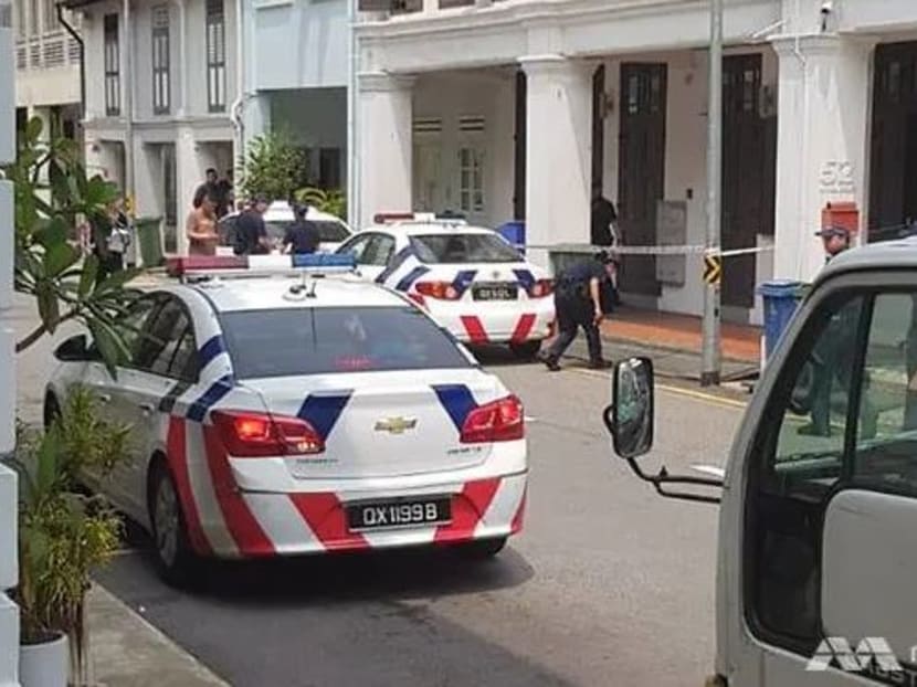 A photograph taken by a CNA reader shows a police cordon along Niven Road. A photograph taken by a CNA reader shows a police cordon along Niven Road.