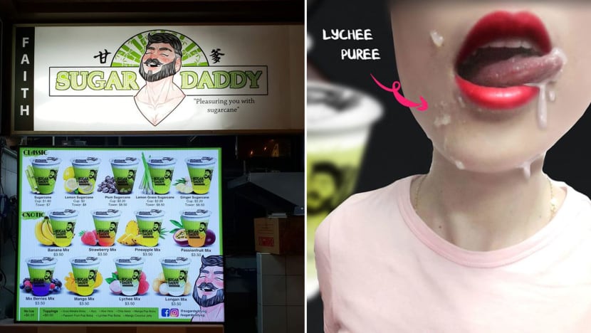 New Hawker Stall Sugar Daddy Sells $7 Sugarcane Juice Towers With NSFW Visuals