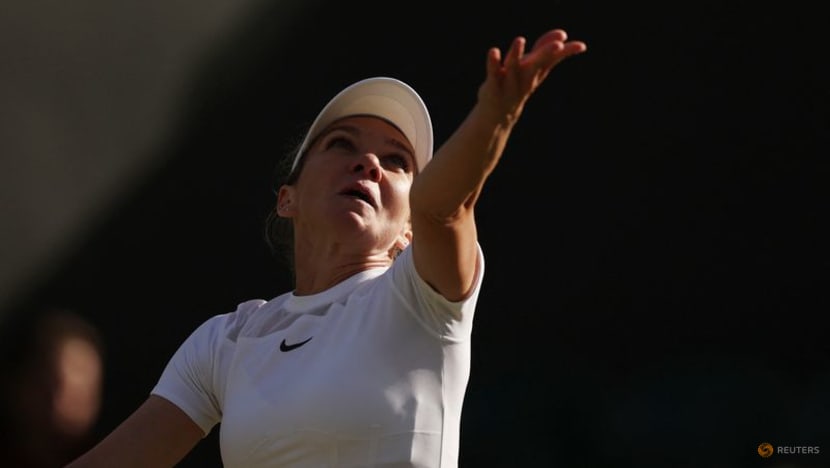 Former champion Halep rallies to beat retiring Flipkens Former champion Halep rallies to beat retiring Flipkens
