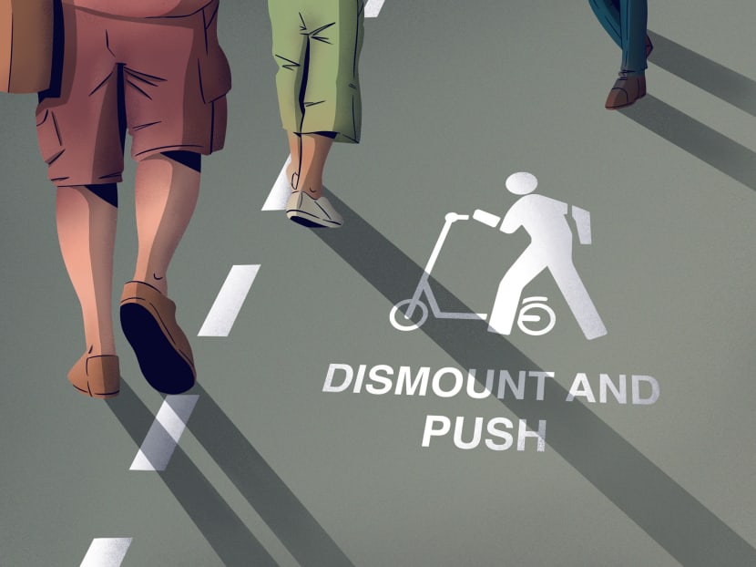 Many pedestrians gave the thumbs up for the ban while e-scooter users were wringing their hands over the loss of a convenient and cheap means of transport — and a potential big drop in earnings for food delivery riders.