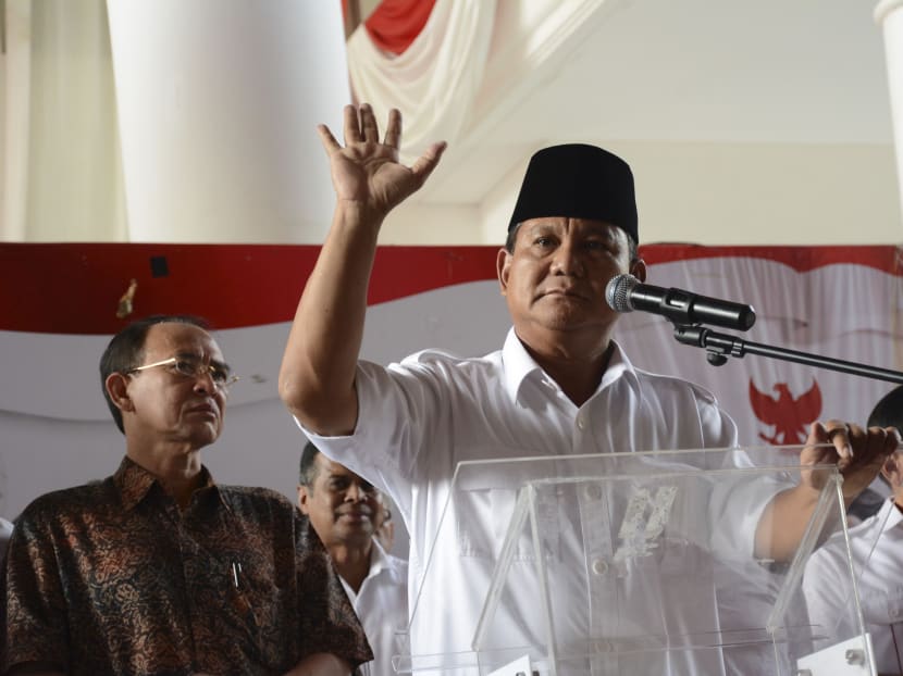 Indonesian presidential candidate Prabowo Subianto delivers a statement to the media in Jakarta July 22, 2014. Photo: Reuters