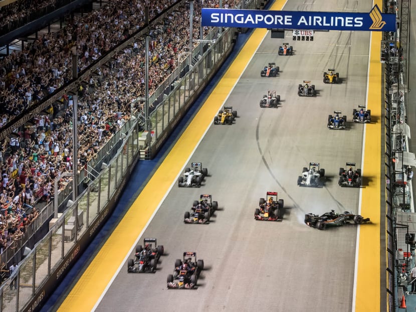 Formula One drivers in action during the Singapore F1 Grand Prix. Photo: Singapore GP