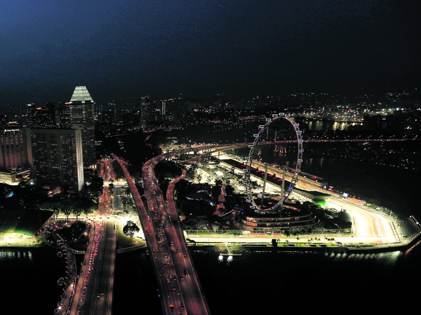 The illuminated Marina Bay Street Circuit. Photo: Reuters