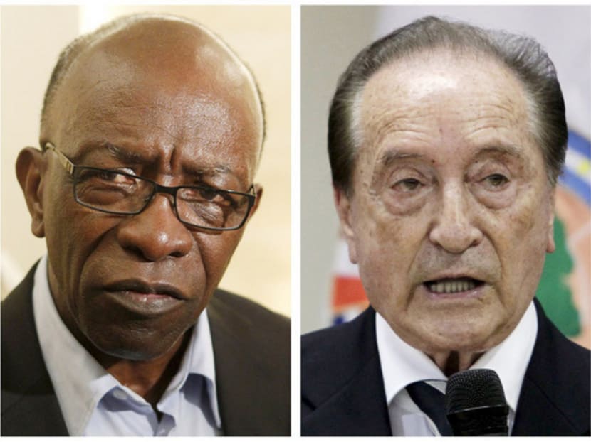 Jack Warner (left) and Eugenio Figueredo were among the football officials charged with corruption by US law enforcement agencies. Photo: REUTERS