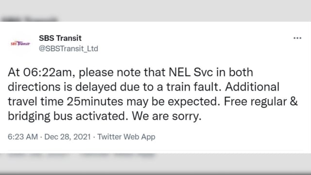 地铁东北线双向列车服务因故障一度延误 现恢复正常