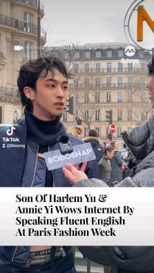 Well, Harrison Yu, 21, studied at New York University's Tisch School of the Arts. Tap the link in the profile to read more.  https://www.8days.sg/entertainment/asian/harrison-yu-harlem-annie-yi-son-speak-english-827386