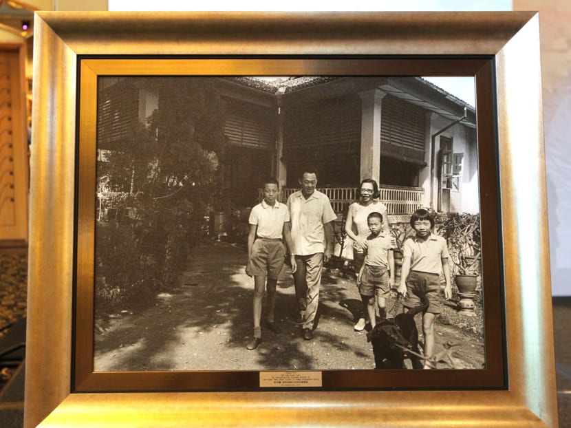 An old photograph of his family presented to Mr Lee as a token of appreciation at the launch of the Chinese edition of Lee Kuan Yew: Hard Truths To Keep Singapore Going in 2011. TODAY FILE PHOTO