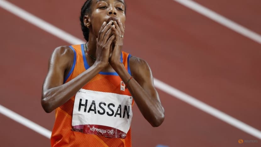 Olympics-Athletics-Hassan wins 10,000m gold for third Tokyo medal Olympics-Athletics-Hassan wins 10,000m gold for third Tokyo medal