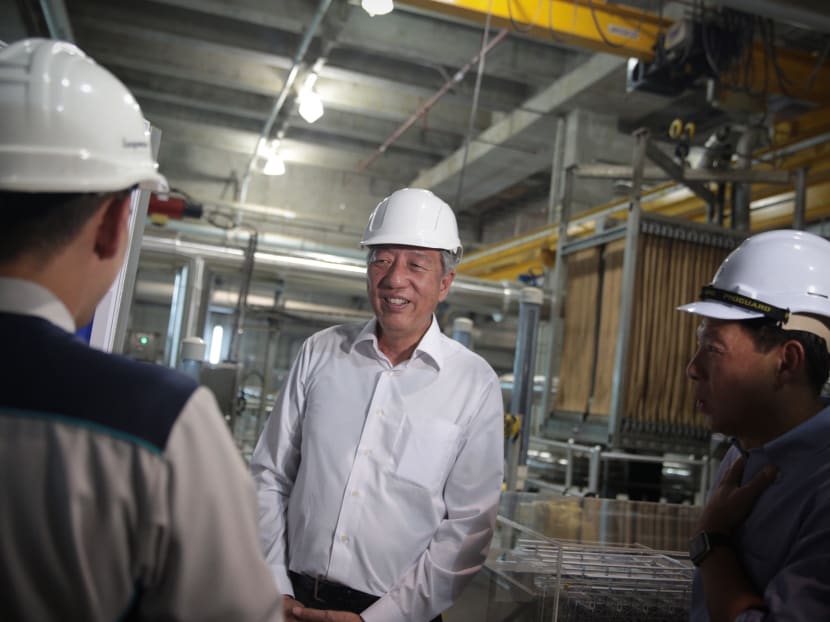 DPM Teo Chee Hean visits Changi Water Reclamation Plant on August 28, 2018.