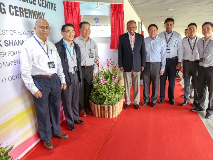 Home Affairs and Law Minister K Shanmugam at the launch of the Human Performance Centre at the Home Team Academy on Oct 17, 2016. Photo: Ministry of Home Affairs
