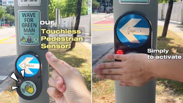 本地四处交通灯将试用免接触微波感应器 挥手就能启动绿人