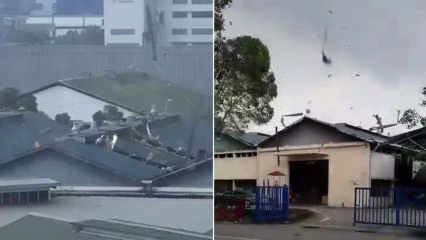 Singapore's first recorded landspout damages roofs in Tuas Singapore's first recorded landspout damages roofs in Tuas