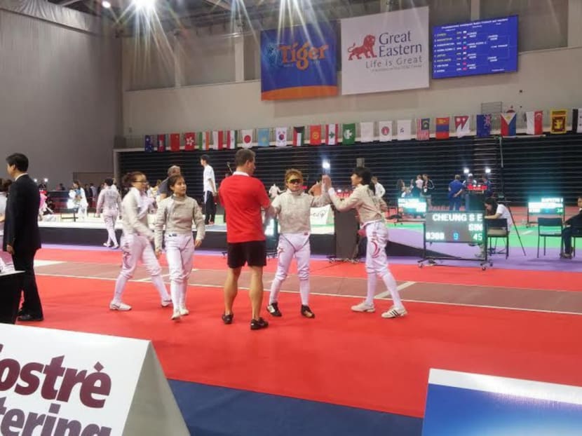 The Singapore women’s sabre team’s fifth-place finish equals the 2008 team’s best performance at the Asian Fencing Championships that year. Photo: Fencing Singapore