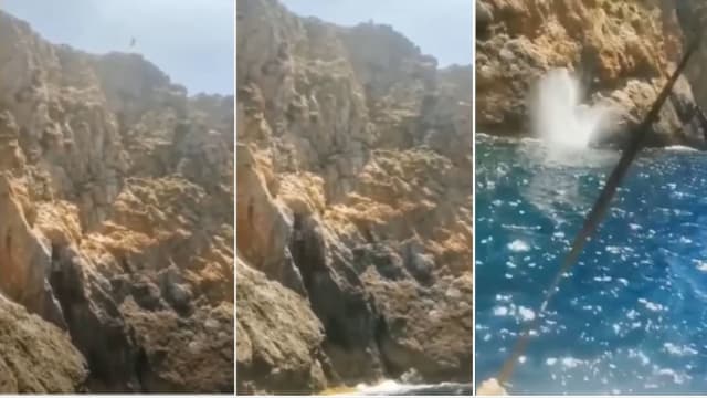 示范悬崖跳水 荷兰男子儿子面前撞岩惨死