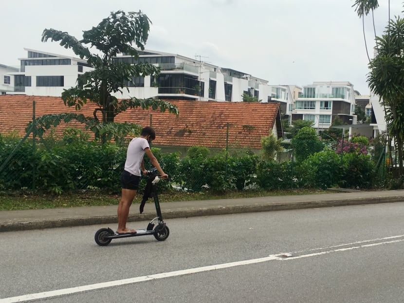 Skye Lee Shi Jia was speeding on his e-scooter when he crashed into a pedestrian on a footpath in Chua Chu Kang on May 23, 2018. The victim's head bled and she was given eight days’ hospitalisation leave.