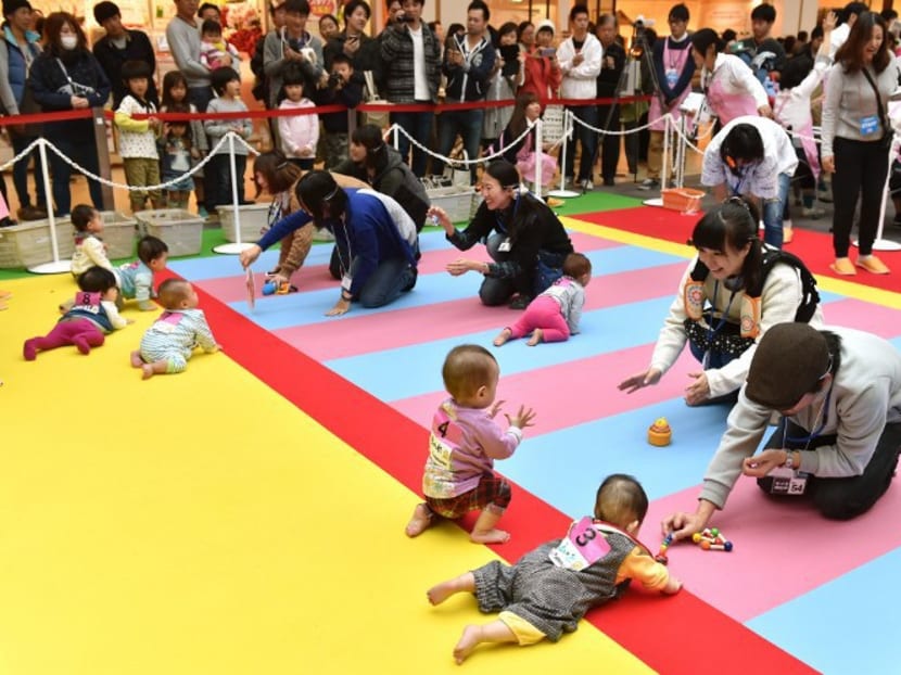 Babies crawl, and bawl, to finish line in Japan race