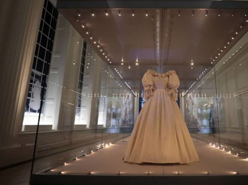 Royal frocks, including Diana wedding dress, on display in London Royal frocks, including Diana wedding dress, on display in London
