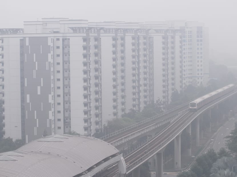 The haze seen from Jurong West Street 61 on Sept 29. Photo: Daryl Kang