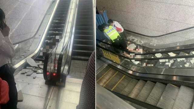 重庆地铁站装饰掉落 孕妇被砸仍抢救中